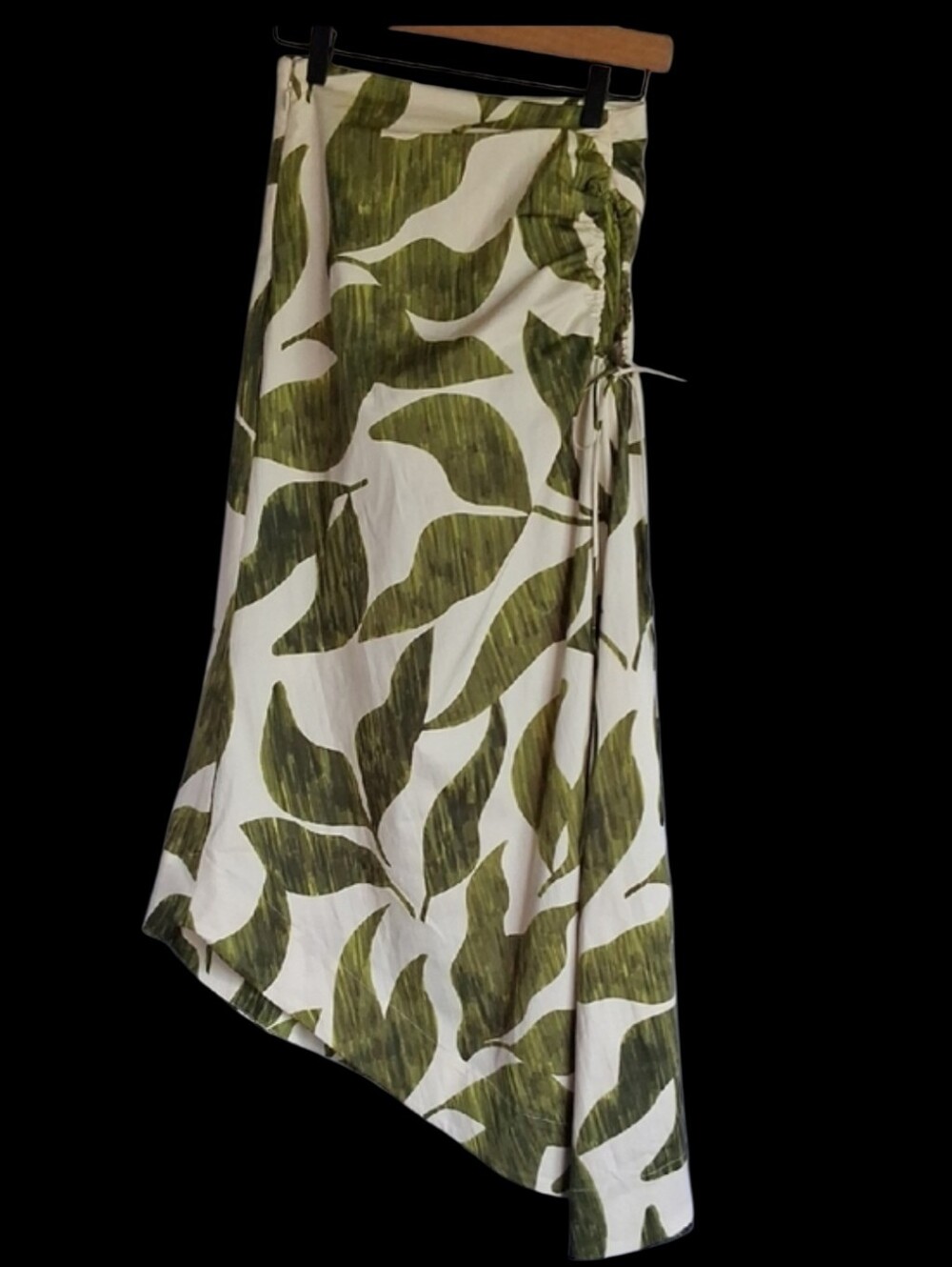 Antonio Melani Green Leaf Print Asymmetrical Skirt 2